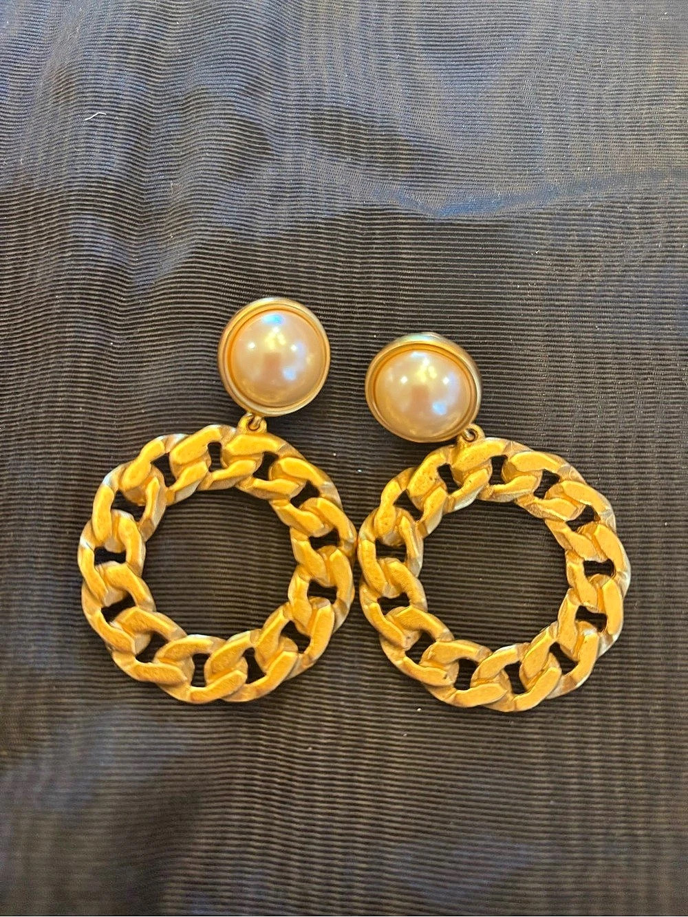 Gold-Tone Chain Statement Earrings
